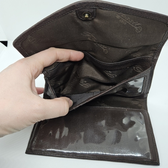 Fossil dark brown east west leather wallet - Picture 8 of 11